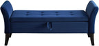 51.5" Bed Bench with Storage Navy Blue Velvet