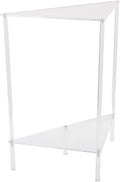 banapoy Acrylic End Table, 2 Tier Clear Corner Side Table, Small Corner Shelf Stand Display Rack, for Living Room, Bedroom, Bathroom, 11.8x19.7in