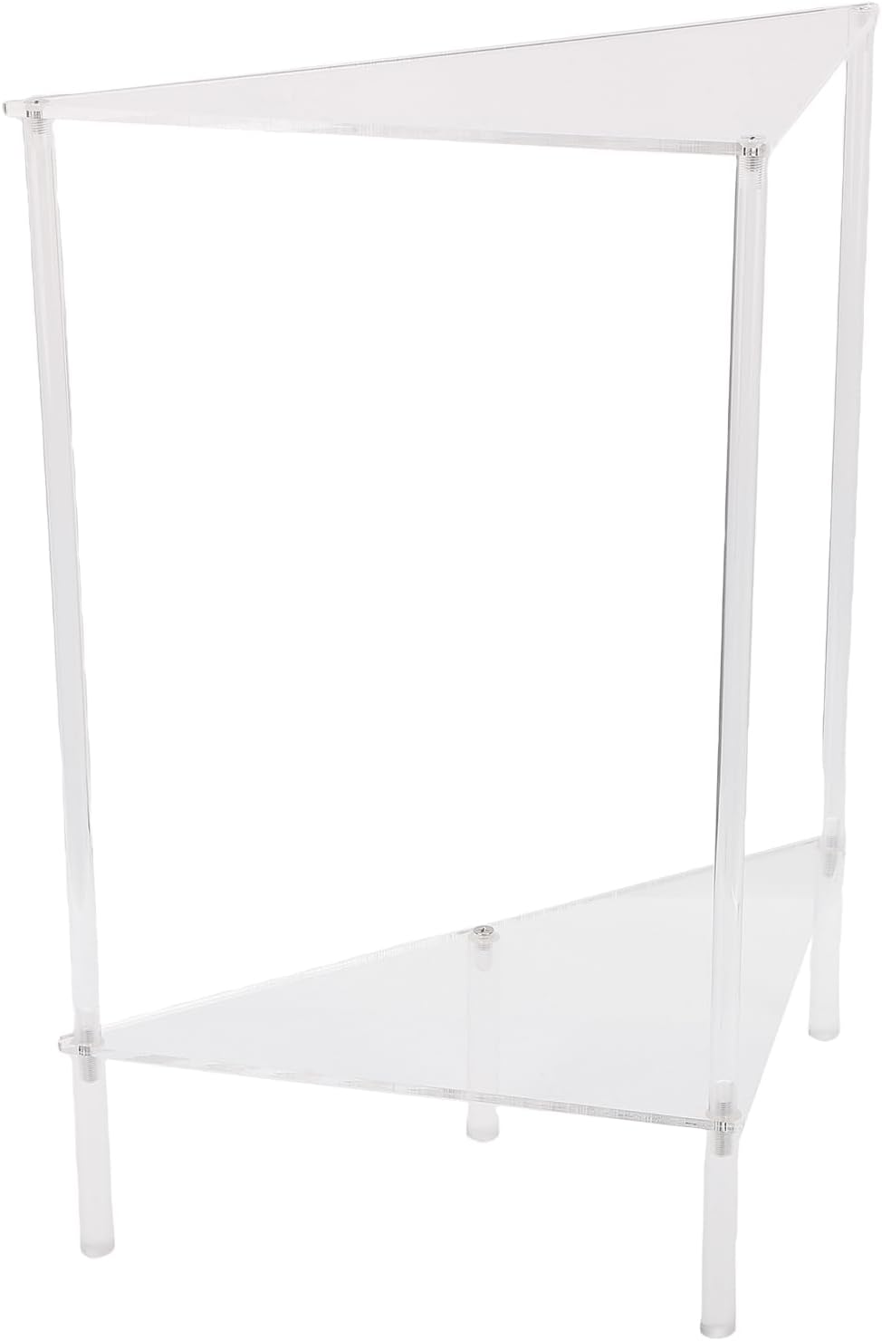 banapoy Acrylic End Table, 2 Tier Clear Corner Side Table, Small Corner Shelf Stand Display Rack, for Living Room, Bedroom, Bathroom, 11.8x19.7in