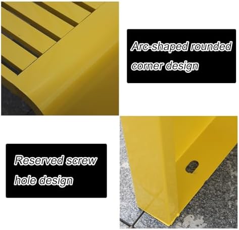 Weatherproof Backless Iron Park Bench for Kids, 39.4in Colorful Yellow Outdoor Seat for Garden, Playground Porch - Perfect Kindergarten Furniture