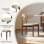 POVISON Round Dining Table Set, 47" Sintered Stone Dining Table with 4 Dining Chairs Set, Glossy White Sintered Stone Tabletop with Bronze Carbon Steel Pedestal