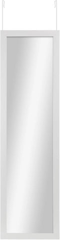 50"x14" Door Mirror, Full Length Wall Mounted, Over The Door Mirror, Full Body, Hanging Rectangle-White