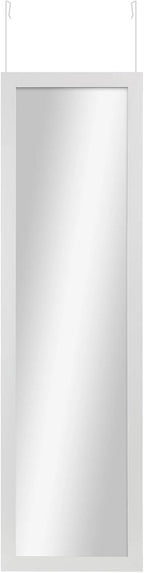 50"x14" Door Mirror, Full Length Wall Mounted, Over The Door Mirror, Full Body, Hanging Rectangle-White