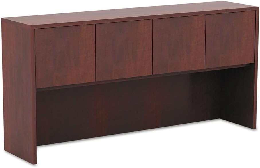 Alera alera Valencia Series Hutch with Doors, 4 compartments, 64.75w x 154d x 35.38h, Medium Cherry