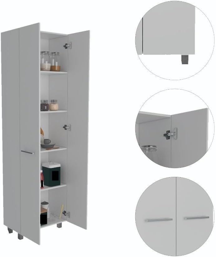 Freestanding Pantry Cabinet, Storage Sideboard Locker with Five Interior Shelves,for Kitchen Home