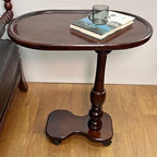 Solid Wood Rolling Side Table, Mobile Sofa End Table with Wheels for Sofa, Bed and Laptop Use