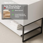 48" Bathroom Vanity with Vessel Sink & 3 Soft-Closing Doors & Open Shelf, Freestanding Bathroom Cabinet with Ceramic Basin and Carrara White Sintered Stone Counter Top-Colmar, White/S