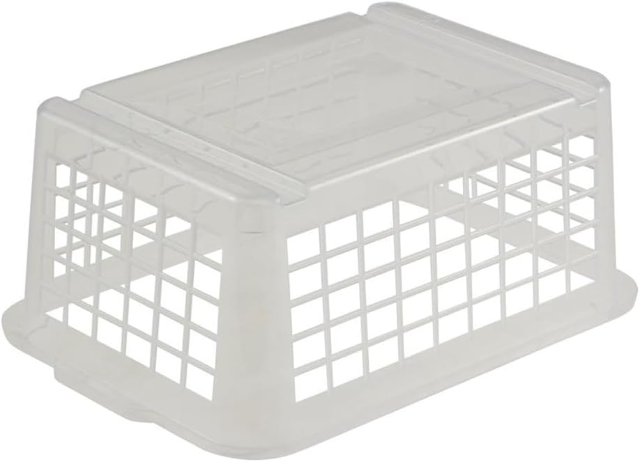 keeeper Storage Basket, Sturdy Plastic (PP), 2.8 l, 25 x 17 x 10 cm, Fred, Transparent-Natural