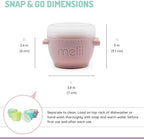 melii Snap & Go Baby Food Storage Containers | 6 Pack 2 oz, Stackable Snack Containers with Airtight Lids, BPA-Free, Reusable Cups for Purees, Meal Prep & On-the-Go