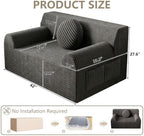 42" Boneless Oversized Chair with Side Pocket, Sofa Small Single Couch in a Box, Deep Seating Boneless Chair for Bedroom Living Room Office Apartment, No Assembly, Dark Grey