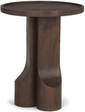 Mercana Cayson Dark Brown Sculptural Round Accent Table