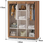 Portable Canvas Wardrobe with Hanging Rail and Shelves - Fabric Wardrobe for Bedroom, Portable Wardrobe Shelves - Organize Your Clothes Easily