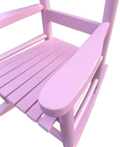 Modern Classic Toddler Rocker Chairs, Indoor & Outdoor Kids Rocking Chair for Children Ages 3-6, Solid Wood Children's Rocking Chair Suitable for Patio, Garden, Playroom, Balcony,Light Pink