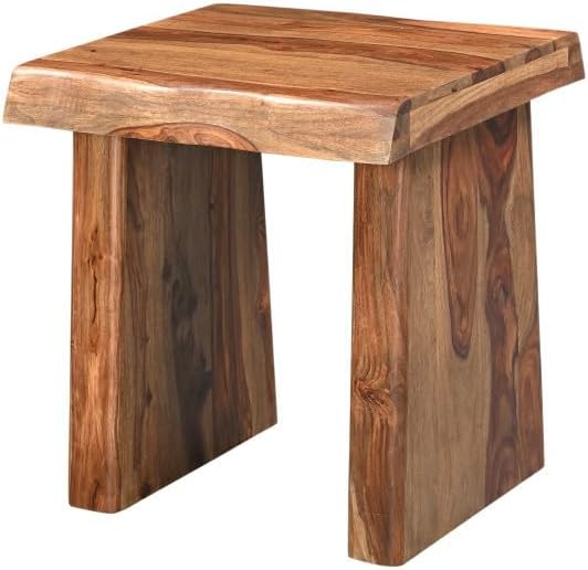 HomeRoots 23" Brown Solid Wood Square Live Edge End Table