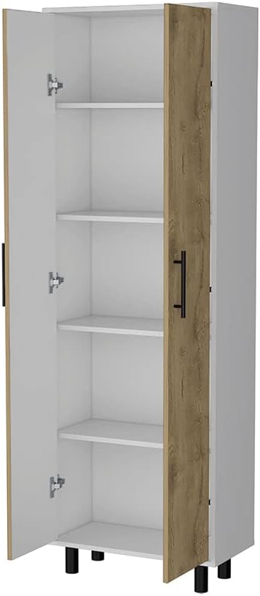 Oklahoma Tall Pantry Cabinet, 5-Shelf Storage Organizer, Wood Cupboard with Doors