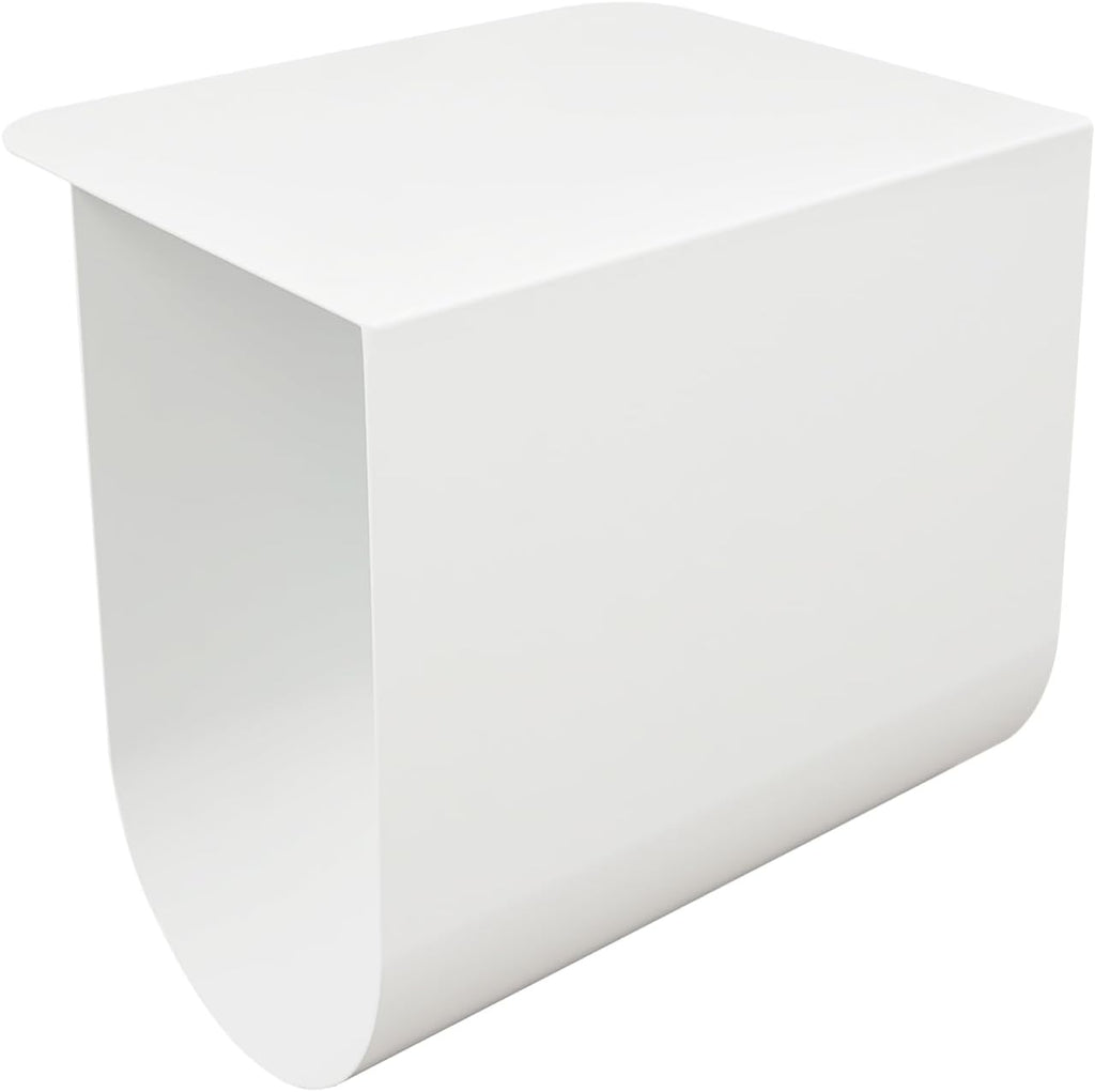 Modern Minimalist Metal Side Table with Storage, Curved Design Accent Table Coffee Table – Multipurpose End Table for Living Room, Bedroom, Office, Small Spaces
