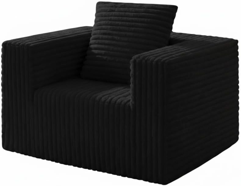 Small Boneless Sofa Chair No Assembly Couch in a Box Memory Foam Mini Cloud Reading Chair with Throw Pillow for Living Room Bedroom Playroom