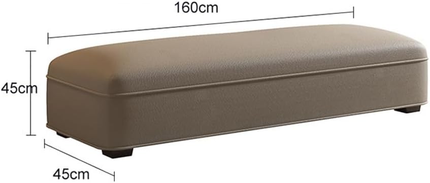 Modern Light Luxury Bed End Stool Bedside Simple Modern Bedroom Leather Couch Cloakroom Long Bench Entryway(Light Gray)