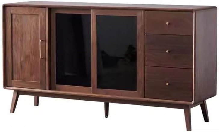 Entryway Cabinet Solid Wood Sideboard Nordic Black Walnut Dining Room Storage Cupboard Simple Dining Room Cabinet Storage Cabinet Sideboard Storage Cabinet