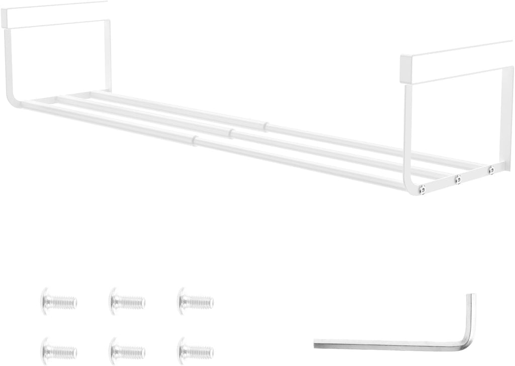 Shoe Storage Rack, Expandable Shoe Rack, Under Shelf Shoe Rack, Carbon Steel Under Shelf Shoe Rack Hanging Shoe Tray for Cabinet Shoe Cupboard (White)