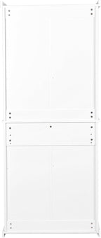 72" Kitchen Pantry Storage Cabinet, Traditional Freestanding Cupboard with 4 Doors and Adjustable Shelves, Large Central Drawer, White,15.75 * 30 * 72