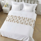 Light Brown Palm Tree Bed Runner Scarf King Size, Summer Tropical Tree Coastal Beach Luxury Bed Throw Runners & Scarves for Twin Full Queen King Foot of Beds, Hotel Decoration, 94"x20"