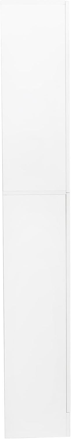 75 Inch Kitchen Pantry Cabinet with 2 Doors and Fixed Shelves, White | White particle board and MDF, kitchen dining room or study, 2 doors, 3 fixed shelves, melamine finish, 13.8 in W, 74.8 in H
