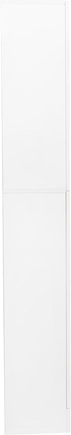 75 Inch Kitchen Pantry Cabinet with 2 Doors and Fixed Shelves, White | White particle board and MDF, kitchen dining room or study, 2 doors, 3 fixed shelves, melamine finish, 13.8 in W, 74.8 in H