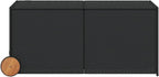 Garden Storage Box with Wheels 74.8 Gal Black Poly Rattan Resin Wicker Outdoor Patio Cushion Container Chest Weather Resistant for Backyard Deck