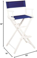 TLT Personalized Imprinted Contemporary 30 Inch Bar Height White Frame Director's Chair - White
