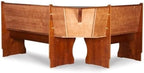 Riverbay Furniture Kitchen Dining Wood Corner Unit, Walnut Brown Finish, Pine and MDF, Under Bench Storage, 67" x 48" x 33.5", Versatile Space-Saving Bench for Organized and Functional Kitchen Seating