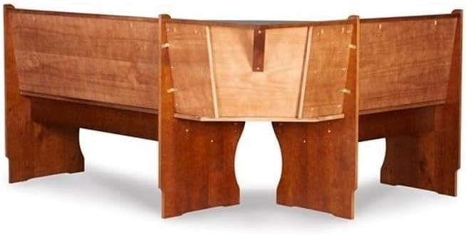 Riverbay Furniture Kitchen Dining Wood Corner Unit, Walnut Brown Finish, Pine and MDF, Under Bench Storage, 67" x 48" x 33.5", Versatile Space-Saving Bench for Organized and Functional Kitchen Seating