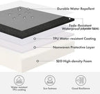 Outdoor Bench Cushions Waterproof 36x18/40x16/48x16 Porch Swing Cushions with Tie Patio Furniture Chair Cushion Bench Pad Backyard Seat Pads(Black,39x14x2 in)