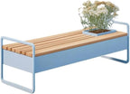Outdoor Bench, Stainless Steel & Solid Wood Outdoor Bench – Park, Garden & Patio Chair Garden Bench(200cm)
