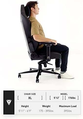 Secretlab Titan Evo Black Gaming Chair - Reclining, Ergonomic & Heavy Duty Computer Chair with 4D Armrests, Magnetic Head Pillow & Lumbar Support - Big and Tall Up to 395 lbs - Black - Leatherette