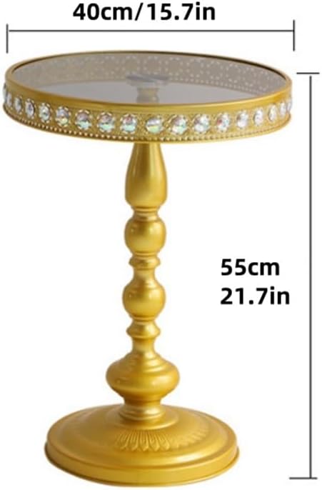 Black Round Side Table, Modern Metal Pedestal Drink Table, Metal Small End Table, Vintage Coffee Drink Cocktail Table, Accent Table for Small Spaces, Creative Nightstand(Black)