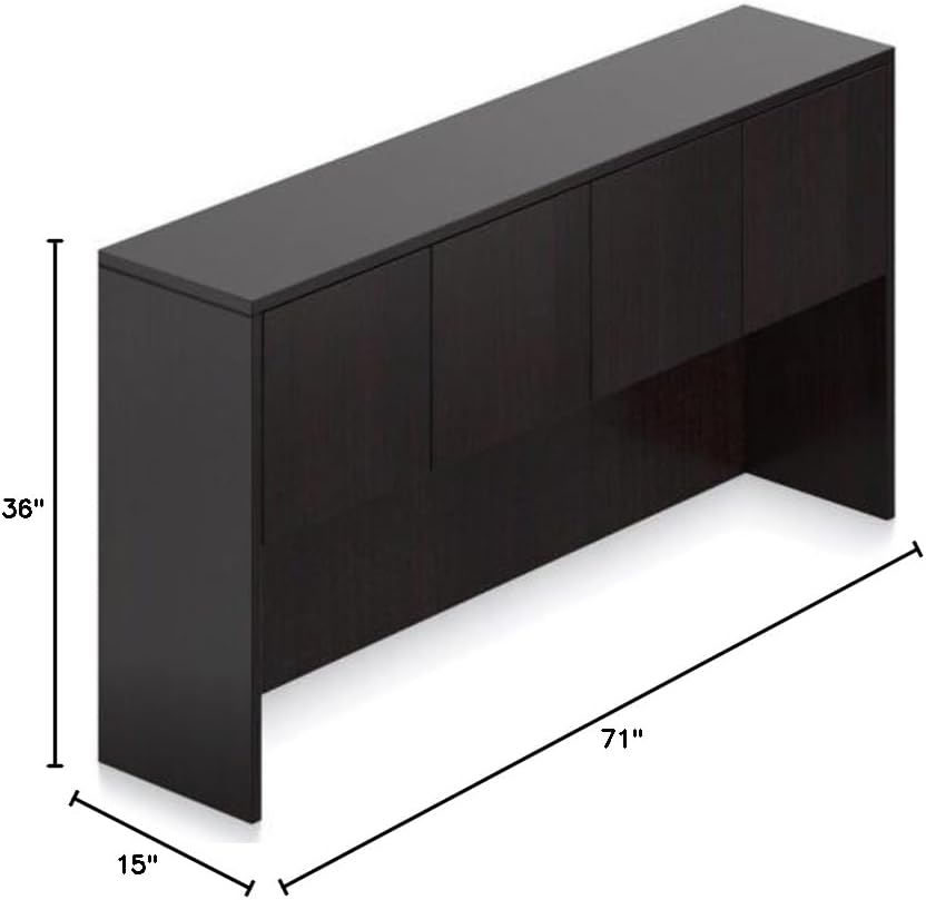 Offices To Go 71" Hutch 71"W X 15"D X 36"H Featuring Superior Laminate, Eco Friendly Construction, Contemporary Styling & Strong & Durable 3Mm PVC"Super Edge" - American Dark Cherry