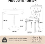 3-Pieces Dining Sets, 31.5" Round Dining Table Set with 2 Velvet Upholstered Dining Chairs,Wooden Legs Design for Kitchen Dining Room Apartment Small Space(1 Black Table with 2 Black&Wine Red Chairs)