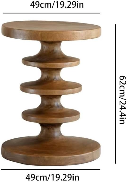 Coffee Tables for Living Room Home Creative Solid Wood B& Hotel Sofa Side Table Balcony Small Round Bedroom Furniture(A)
