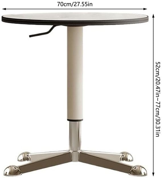 Rustic Side Table Movable Rock Slab Side Table Living Room Creative Multifunctional Lifting Small Round End Table for Living Room