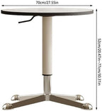 Rustic Side Table Movable Rock Slab Side Table Living Room Creative Multifunctional Lifting Small Round End Table for Living Room