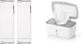 OXO Tot Expandable 4 Pack Dresser Drawer Divider and Gray 1 Count Perfect Pull Wipes Dispenser Bundle