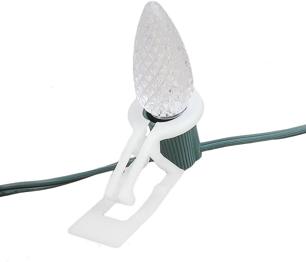 Novelty Lights C9 Tuff Flex Christmas Light Clips, Mount on Roofline Gutters/Shingles, 100 Pack