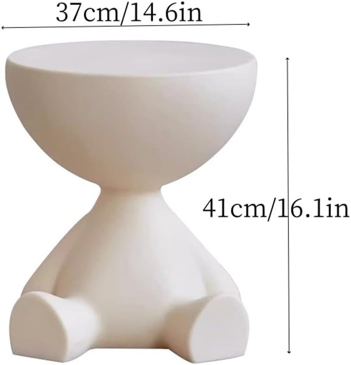 Cute Shaped Round Multi Functional Ottoman Aent Table - Side Table/Small Night Stand for Living Room/Bedroom/Kitchen/Bathroom Home Furniture