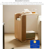 C-Shaped Sofa Side Table with Storage - Narrow End Table for Living Room & Bedroom, Multi-Functional Snack & Laptop Desk, Stylish Walnut Finish (35x44x60cm)
