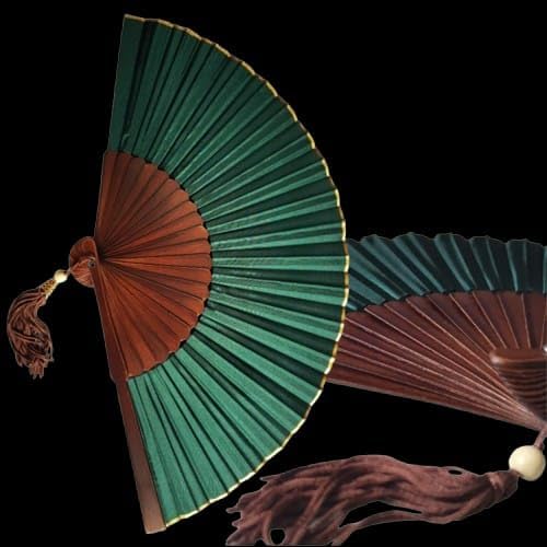 Multipack Exotic Jungle Green Folding Hand Fan, Set of 2, Bali Style