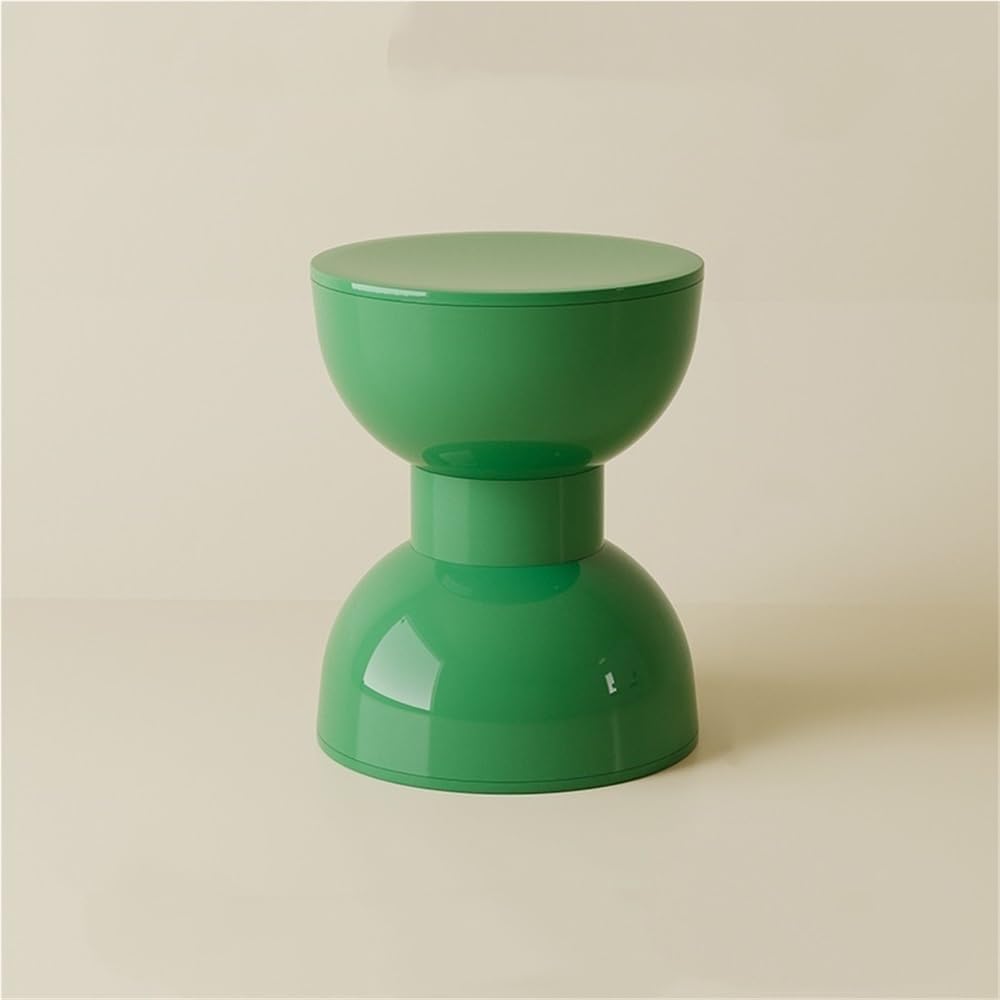 Nightstand Bedside Table Side End Table Playful Hourglass Sleek and Practical Plastic Stool Multifunctional Bedroom Suitable for Entryway Bedroom Living Room Green