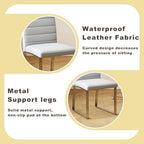 Modern Dining Chairs Set of 6, Grey Faux Leather Kitchen Chairs, Upholstered Armless Dining Room Chair with Silver Metal Legs Heavy Duty, Comfortable (Grey Chiars, Set of 6)
