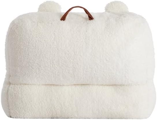 Dearfoams White and Red Lil Bear Sherpa Plush Bean Bag Chair with Novelty Ears Large