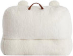 Dearfoams White and Red Lil Bear Sherpa Plush Bean Bag Chair with Novelty Ears Large